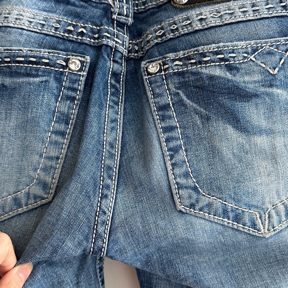 Miss Me Women's Embellished Rhinestone Blue Bootcut Jeans, Size 27 - Picture 13 of 16